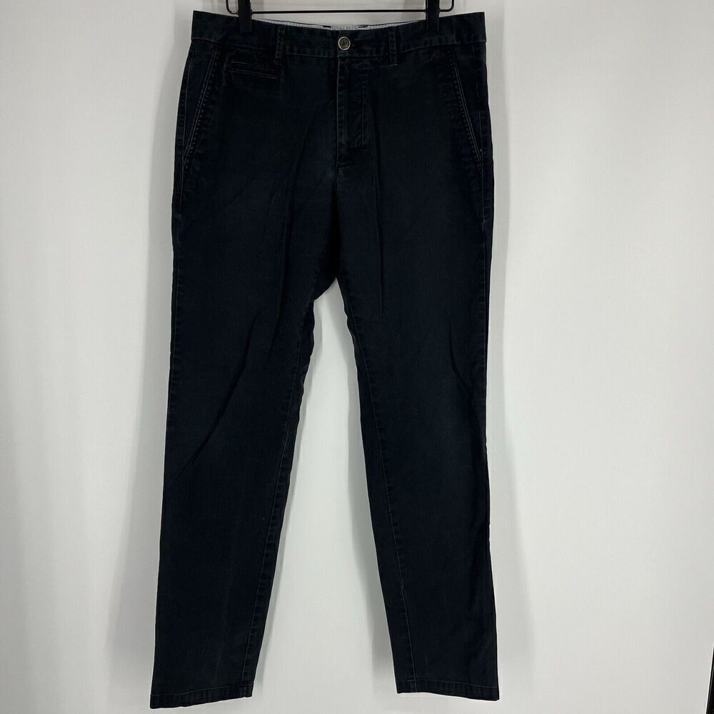 Perk Pants Size 32x32 Mens Black Slim Fit Stretch Tapered Leg Flat Front Chino